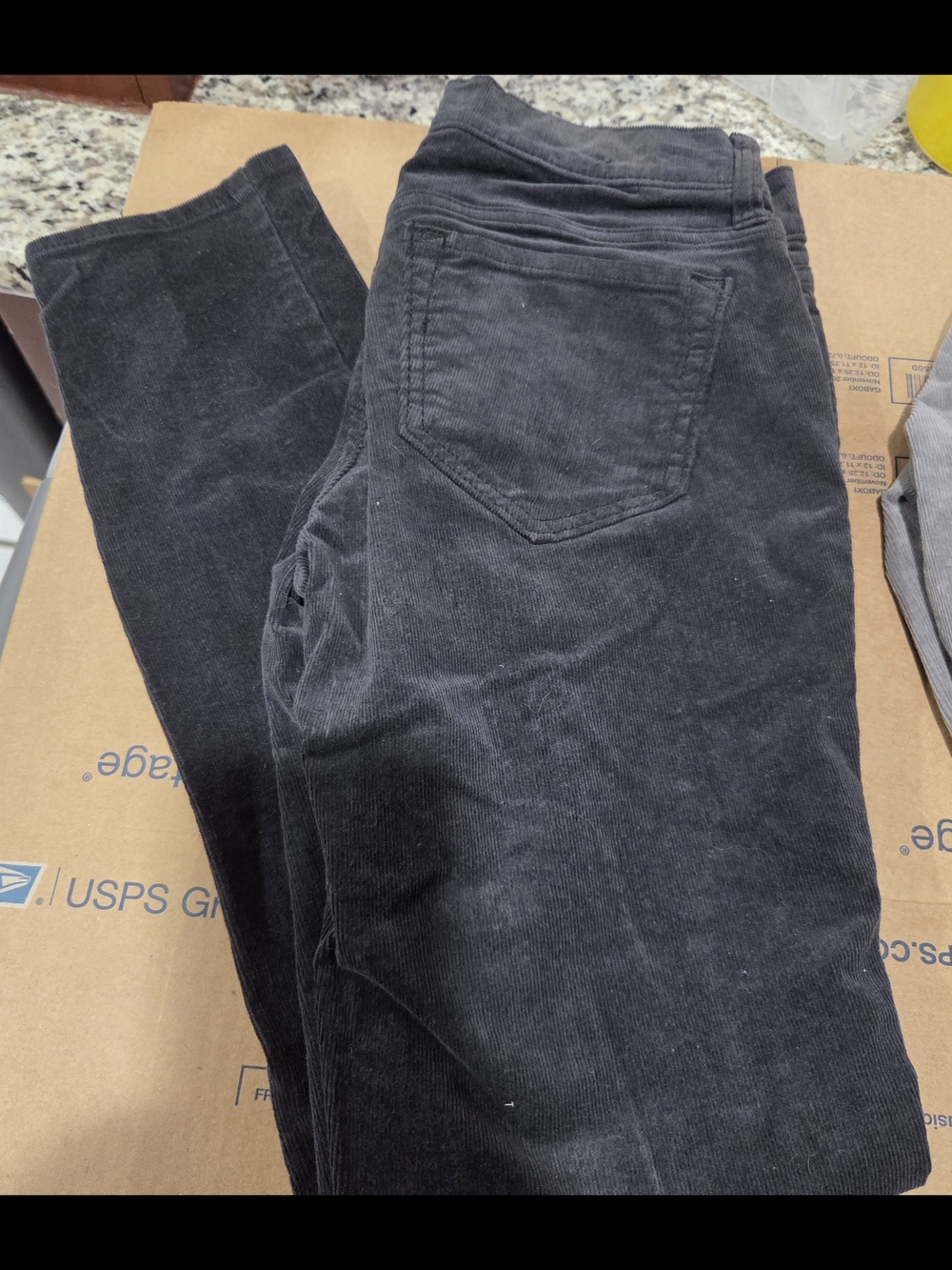 Old Navy Size 2 Black Corduroy Button-Front Skinny Pants